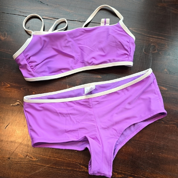 Wild Fable Lavender Bikini with White Accents - Picture 1 of 4